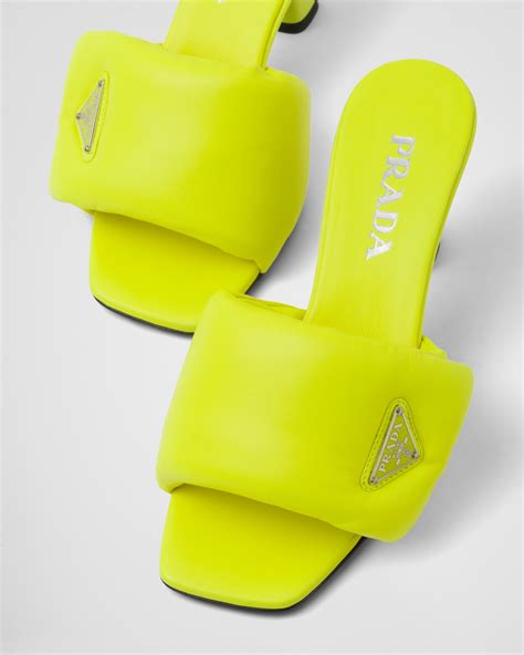 Yellow Fluo Soft padded nappa sandals 